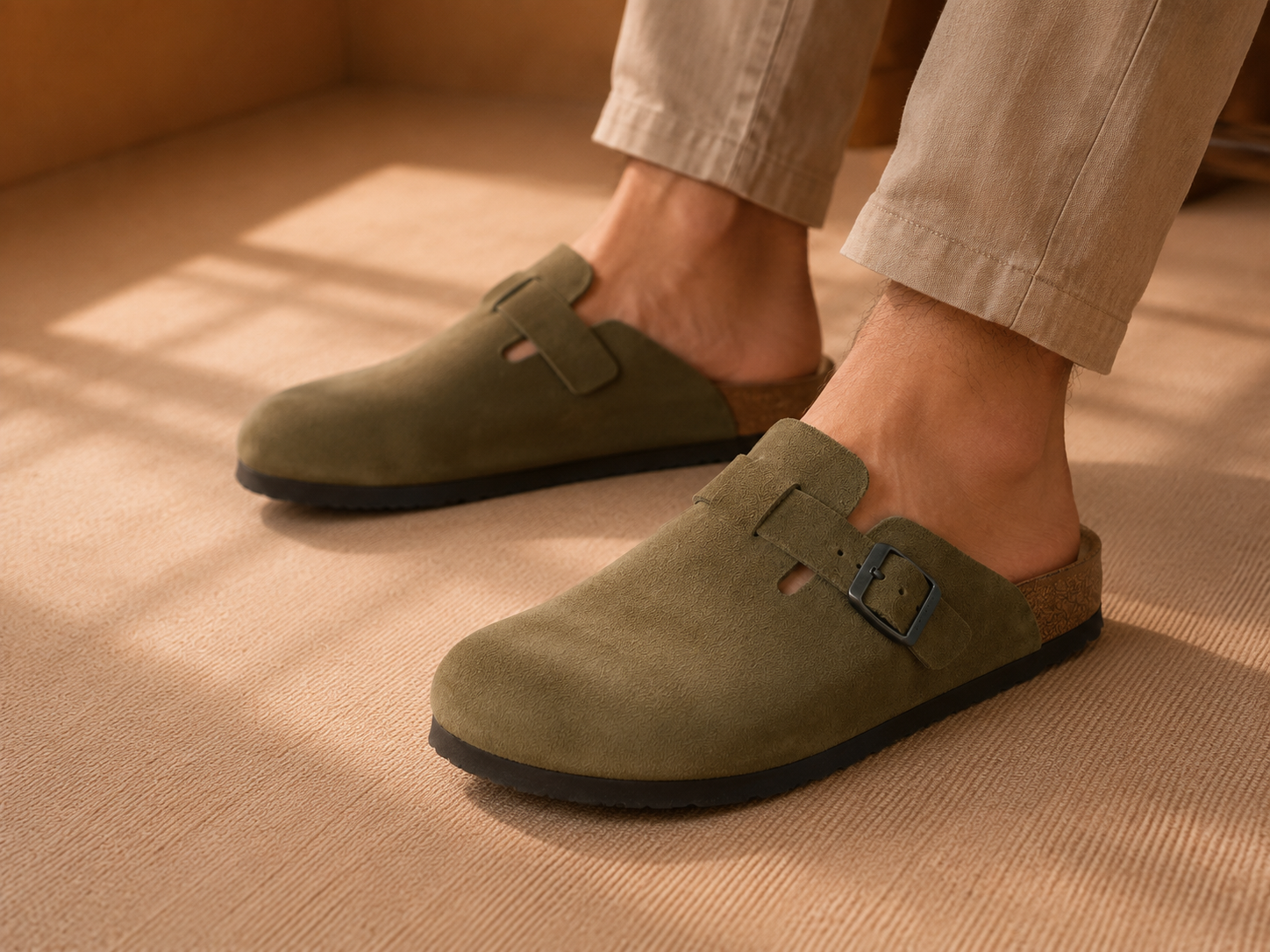 Men's Slip-On Clogs – Cushioned Footbed, Sturdy Sole