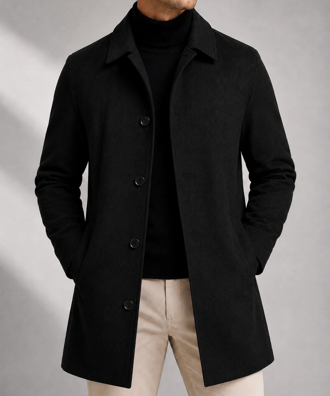 Men's Trench Coat – Slim Tailored Silhouette