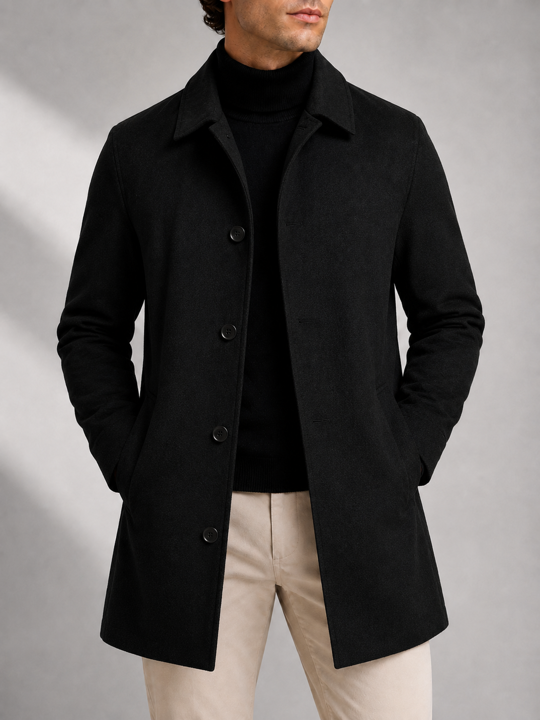 Men's Trench Coat – Slim Tailored Silhouette