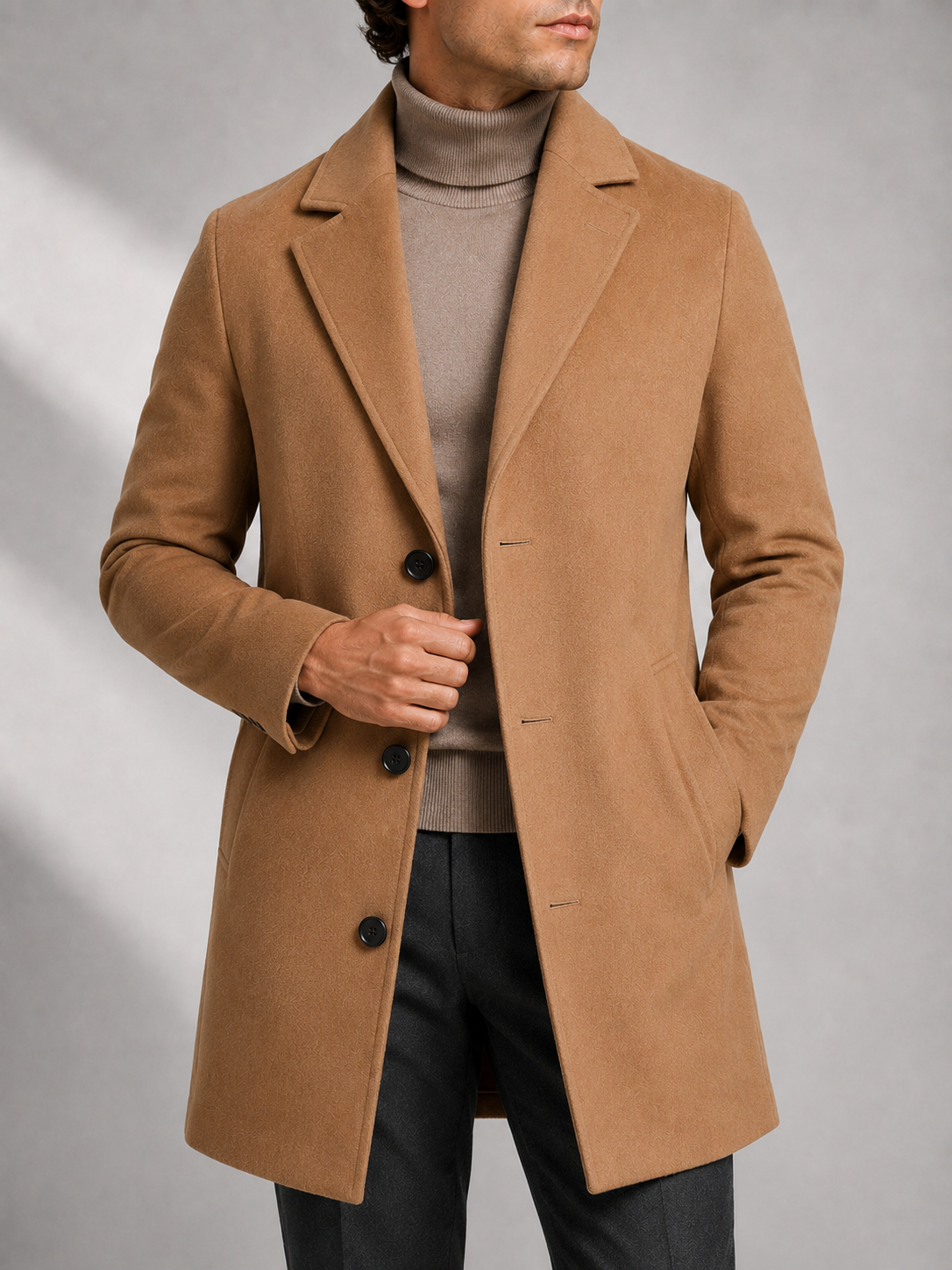 Men's Trench Coat – Slim Tailored Silhouette – image 3
