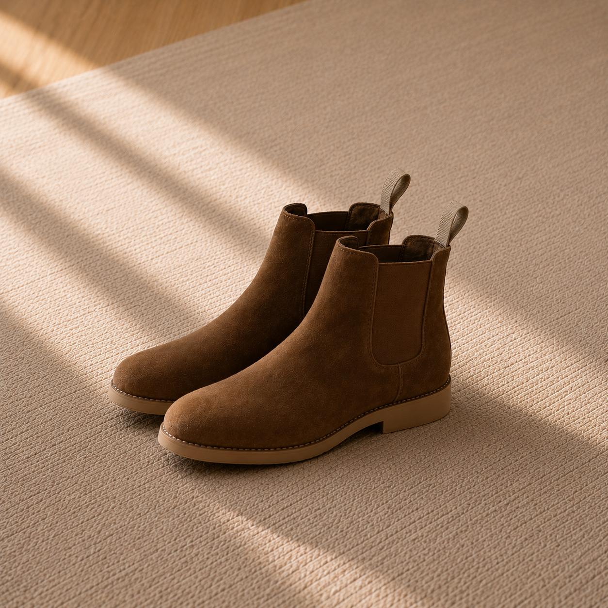 Men's Slip-On Chelsea Boots – Pull Tab, Low Block Heel – image 5