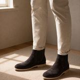 Men's Slip-On Chelsea Boots – Pull Tab, Low Block Heel – image 8