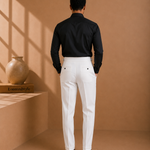 Men's Double Button Pleated Trousers – Side Adjusters, High Waist – image 2