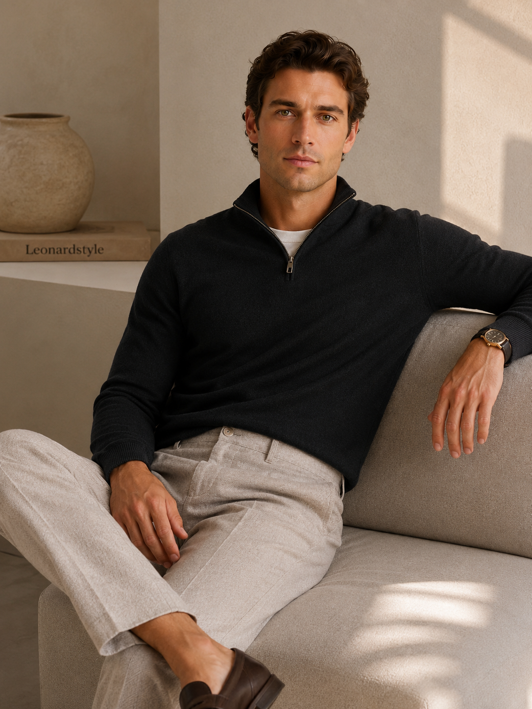 Men's High Waist Pleated Trousers – Tailored Fit – image 2