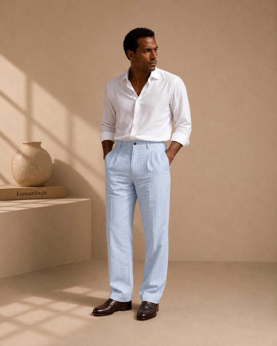 Men's Striped Trousers – Relaxed Fit, Machine Washable – image 4
