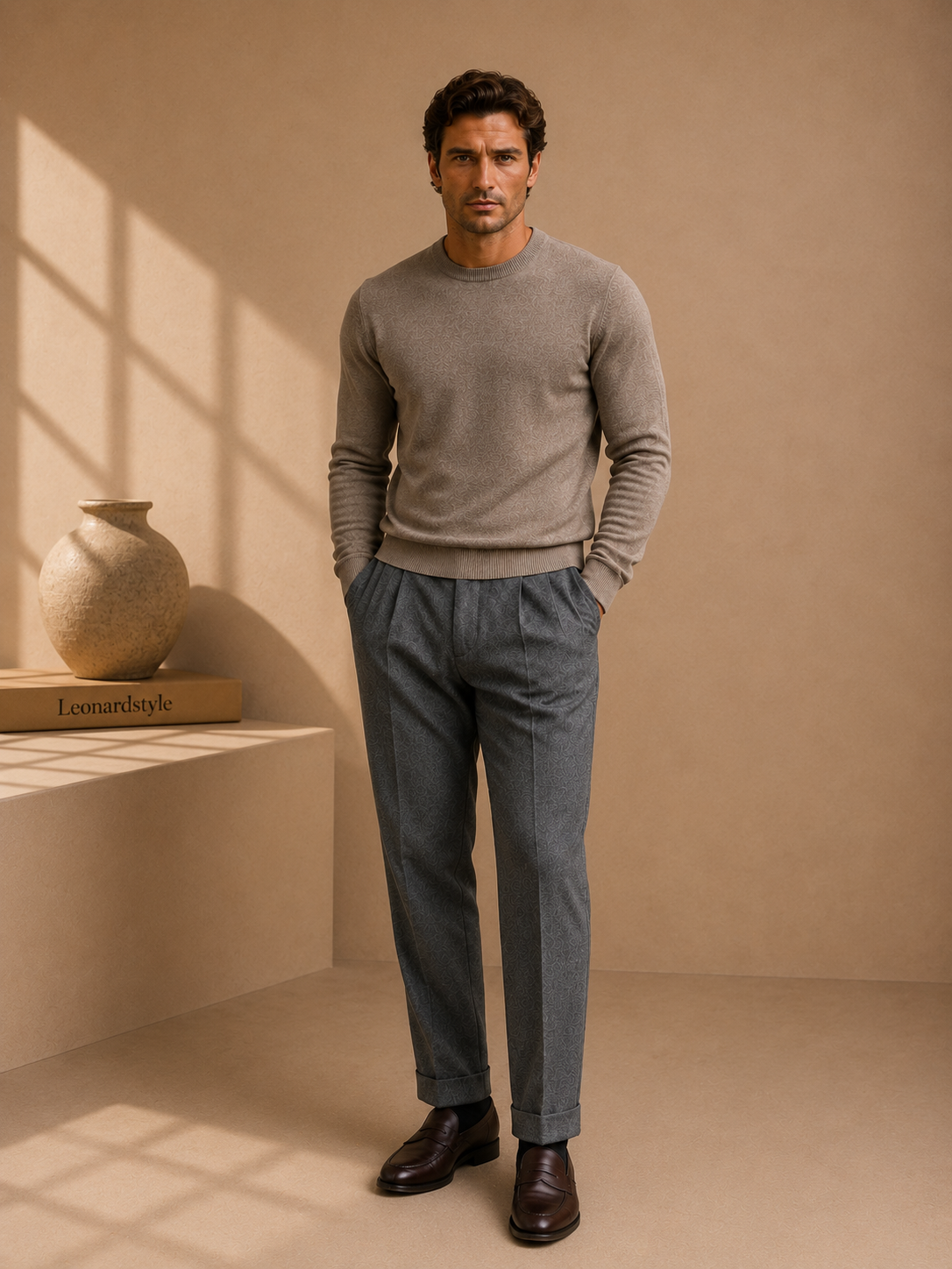 Men's Pleated Trousers – Side Adjuster, No Belt Needed – image 2