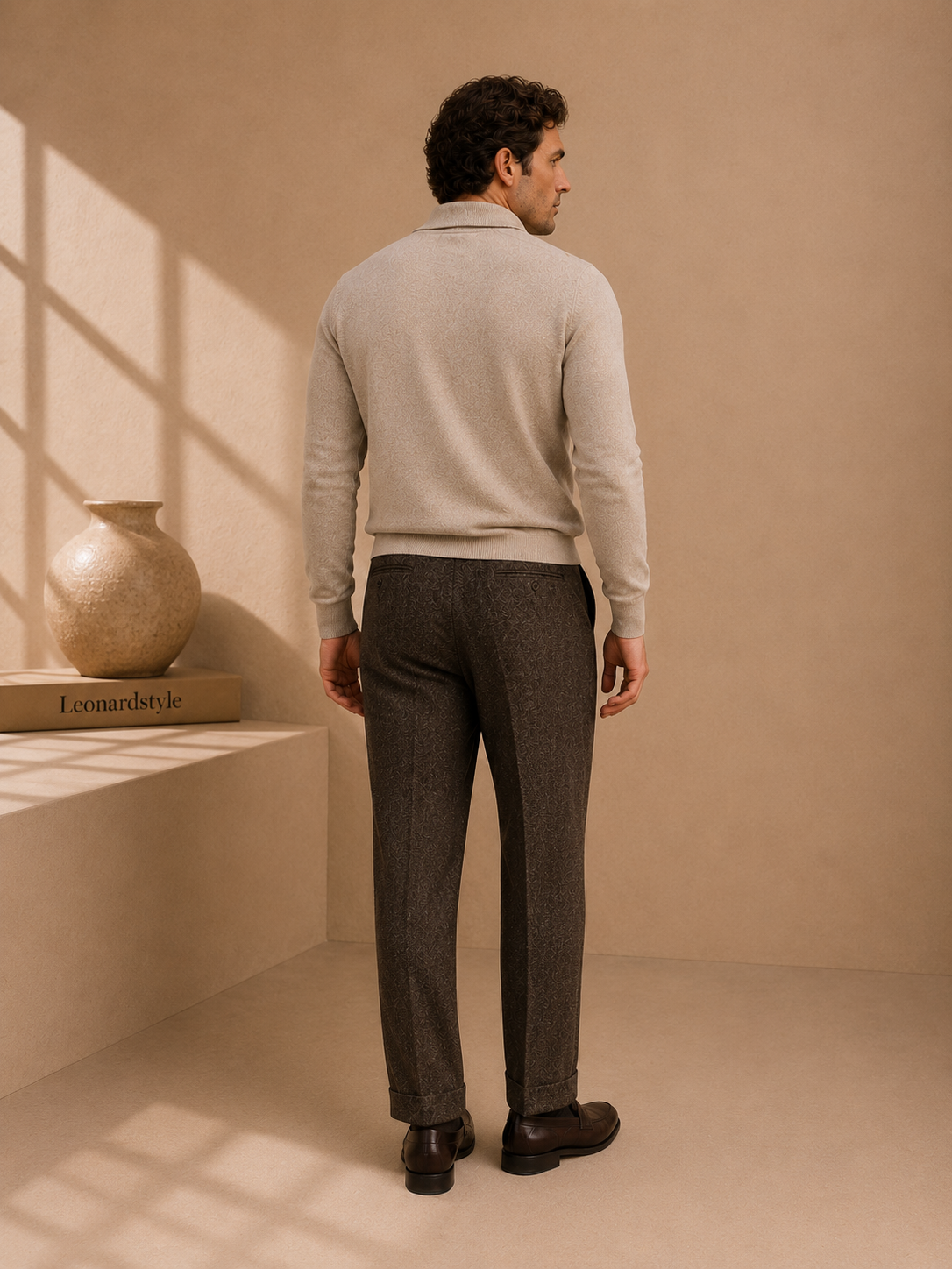 Men's Pleated Trousers – Side Adjuster, No Belt Needed – image 3