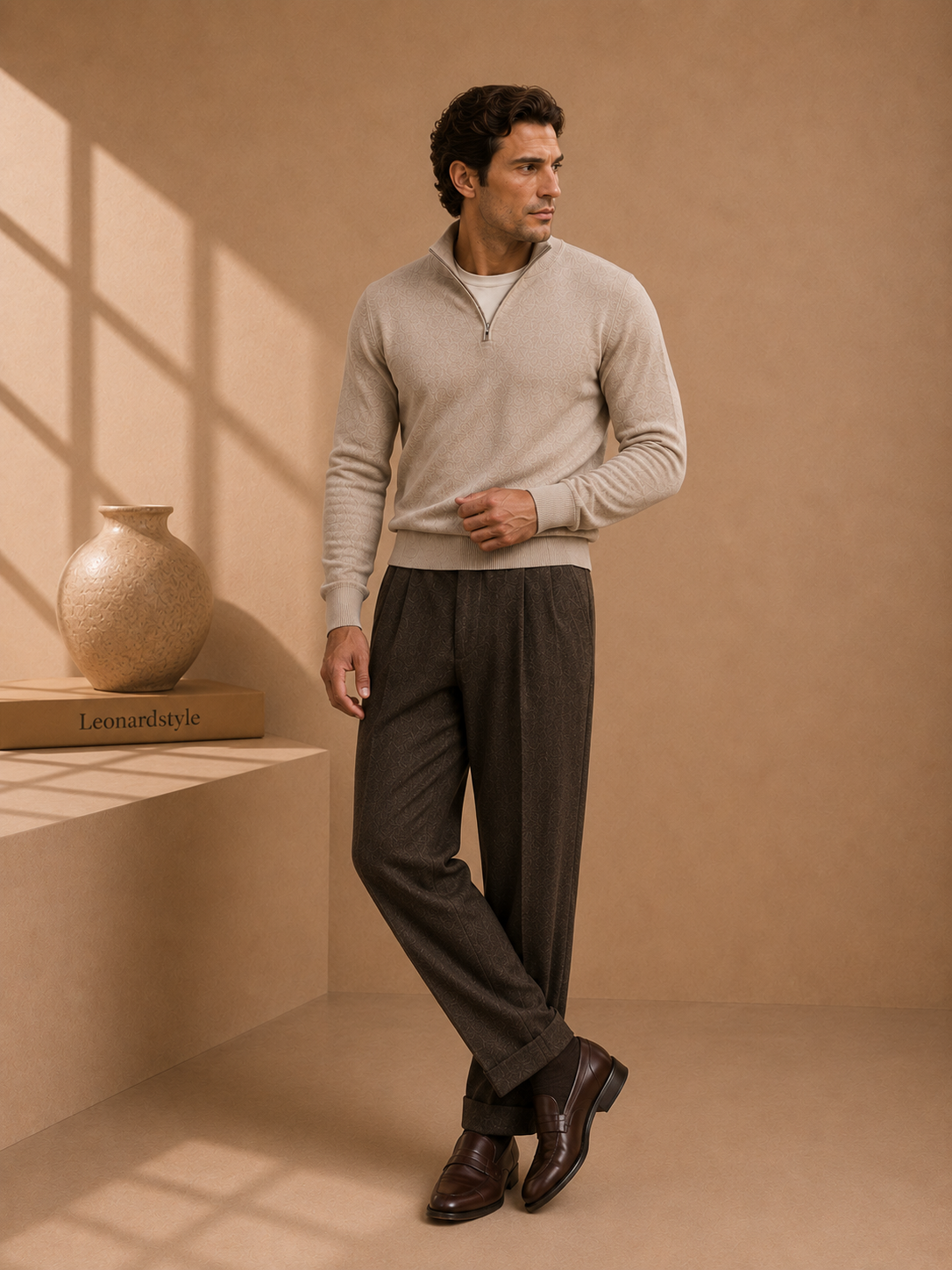 Men's Pleated Trousers – Side Adjuster, No Belt Needed – image 4