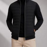 Men's Hybrid Quilted Jacket – Knitted Sleeves, Free Movement