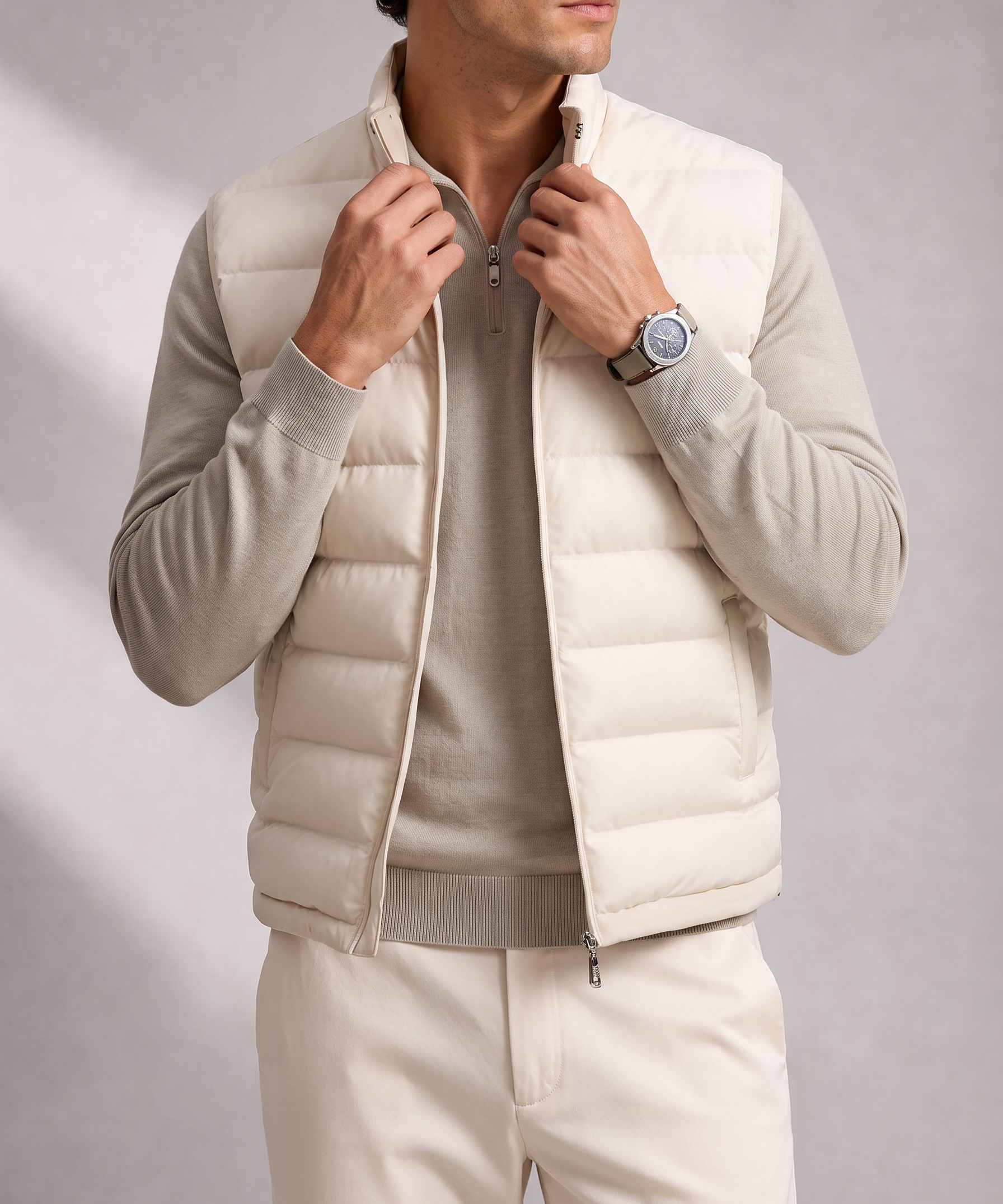 Men's Puffer Vest – Slim Fit, Minimal Bulk