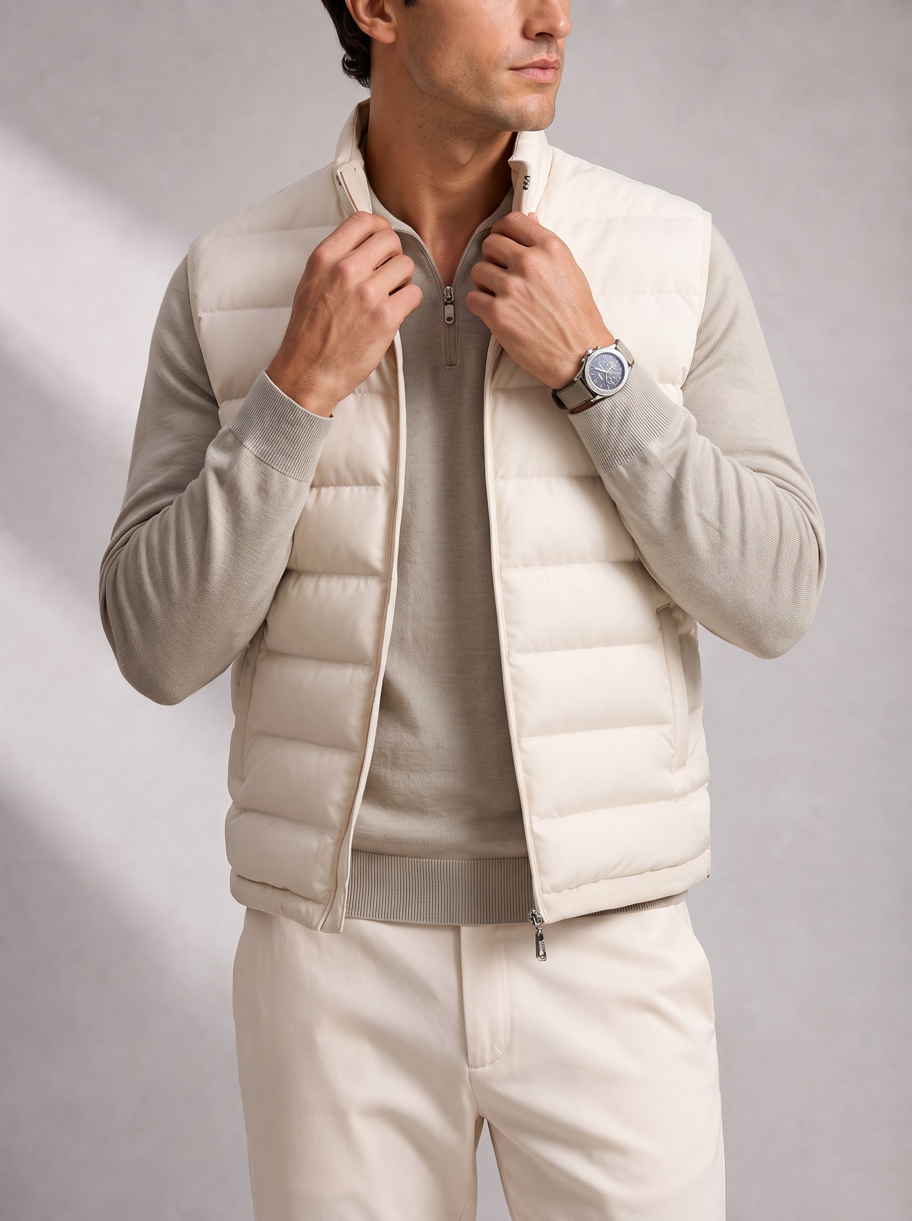 Men's Puffer Vest – Slim Fit, Minimal Bulk