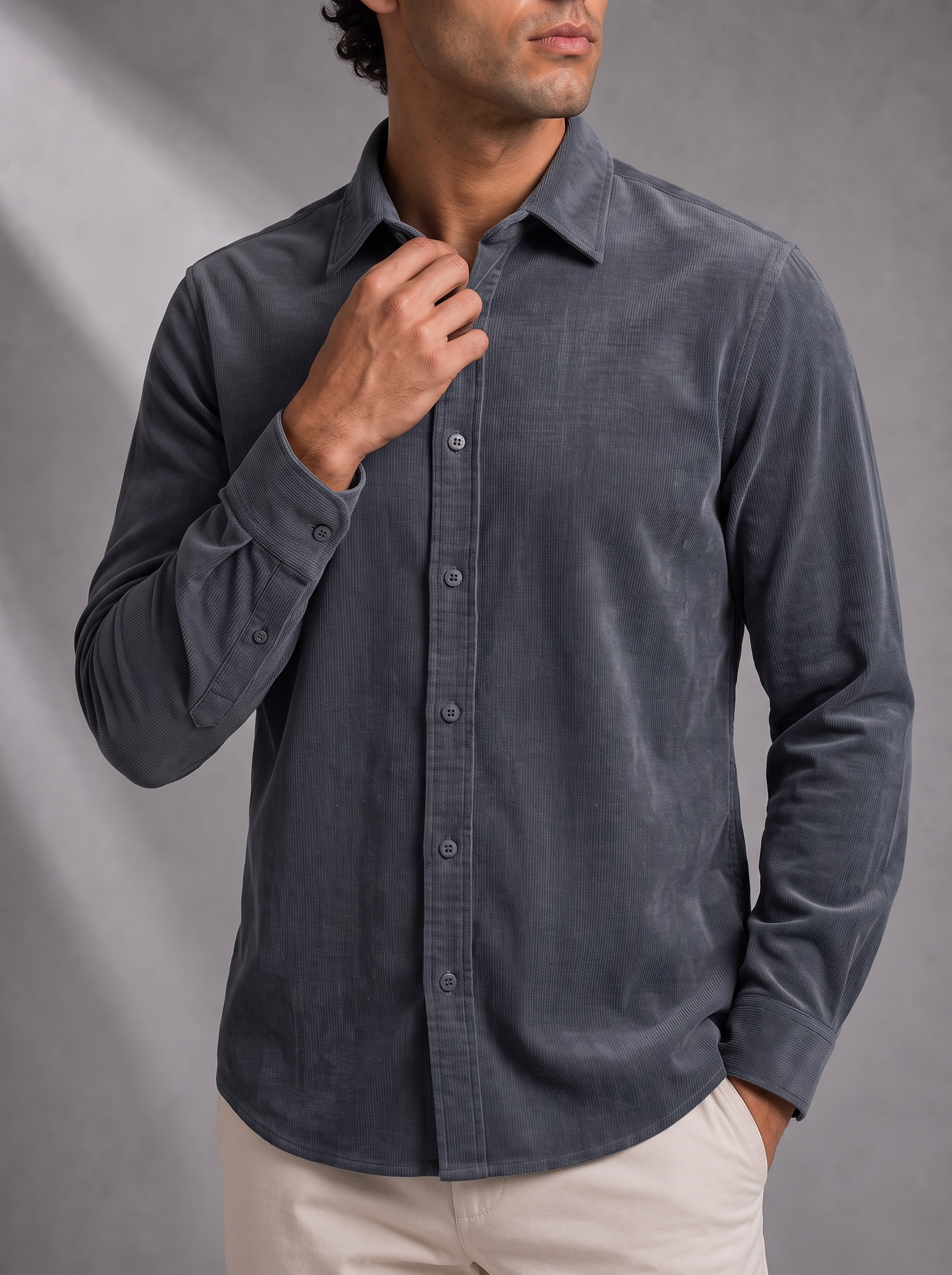 Men's Textured Shirt – Mid-Weight, Structured Collar – image 4