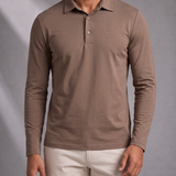 Men's Fine Gauge Polo – Layering Ready, Ribbed Trims – image 8