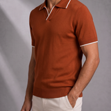 Men's Knit Polo – Contrast Trim, Ribbed Collar – image 2