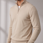 Men's Quarter Zip Sweater – Adjustable Stand Collar