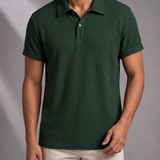 Men's Textured Polo – Structured Collar, Short Sleeve – image 3