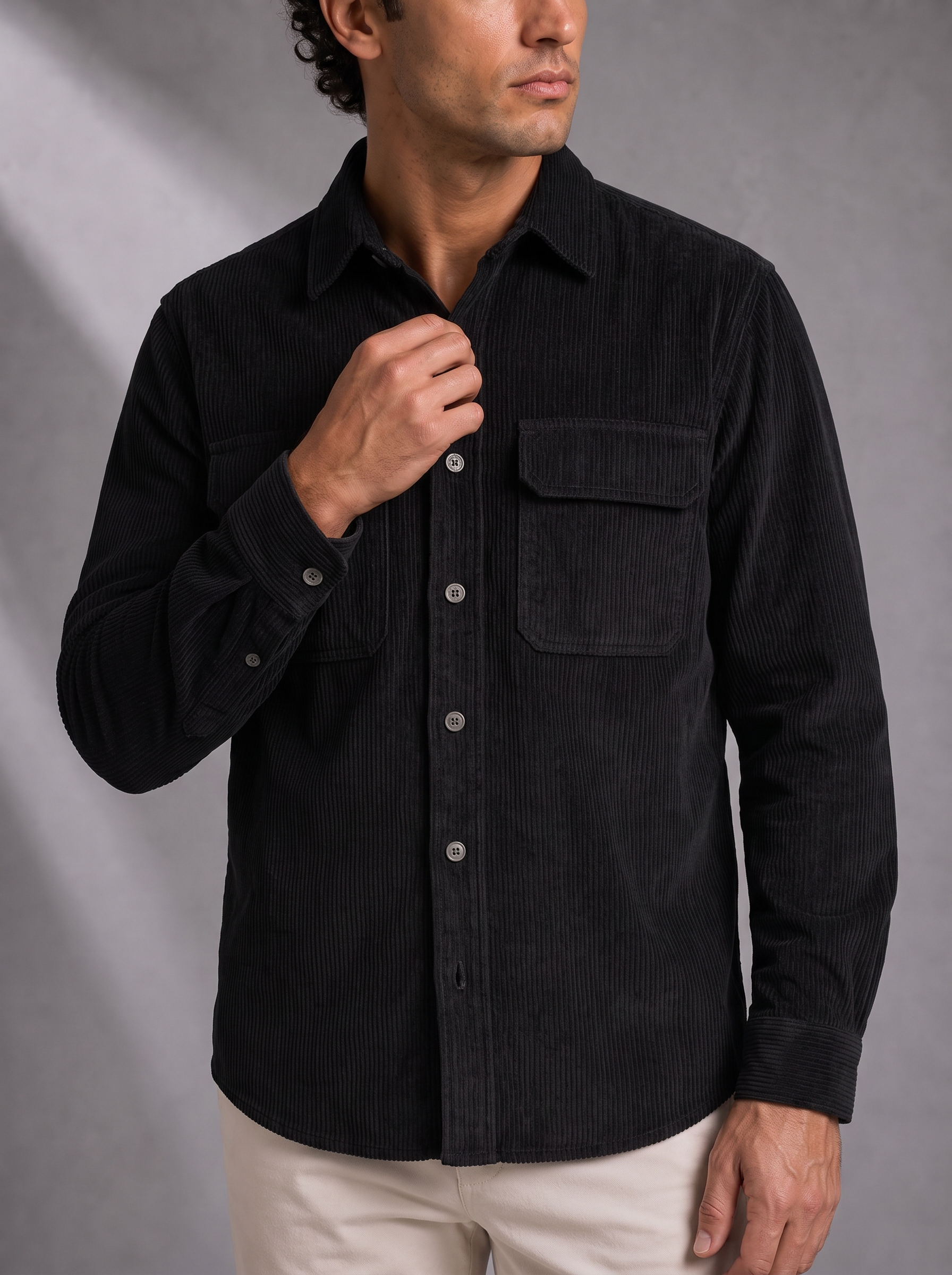 Men's Overshirt – Chest Pocket, Shirt-Jacket Cut – image 3
