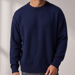 Men's Oversized Sweater – Dropped Shoulder, Ribbed O-Neck – image 4