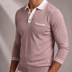 Men's Long Sleeve Polo – Structured Collar, Contrast Trim – image 2
