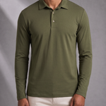 Men's Fine Gauge Polo – Layering Ready, Ribbed Trims – image 5