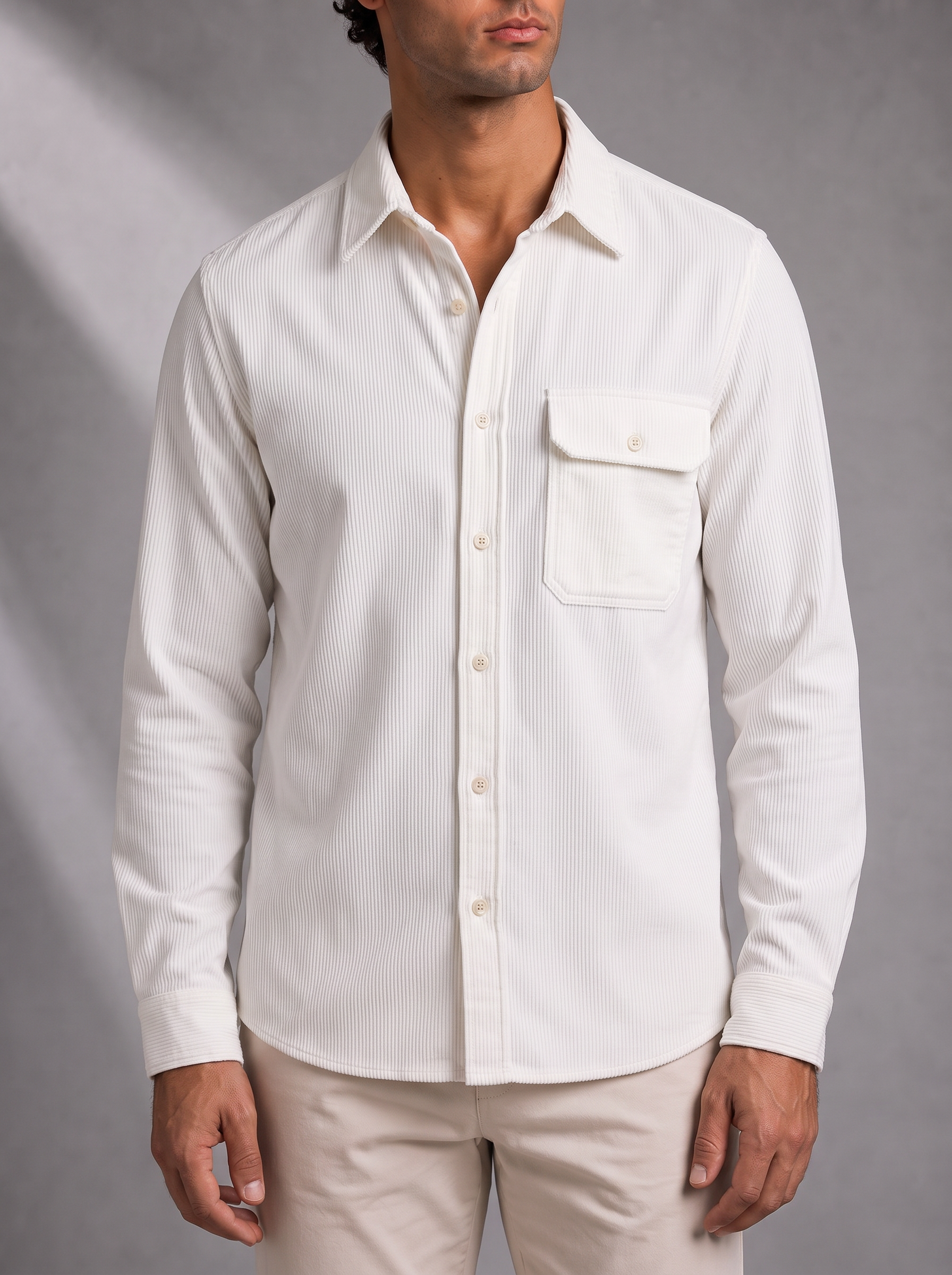 Men's Overshirt – Chest Pocket, Shirt-Jacket Cut – image 2