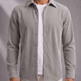Men's Textured Shirt – Mid-Weight, Structured Collar