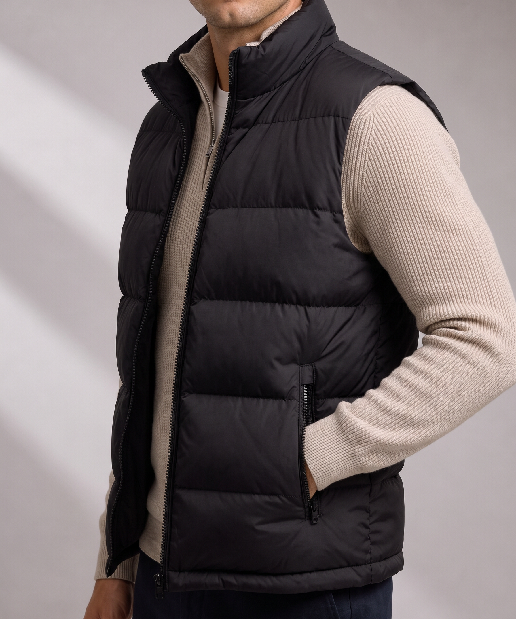 Men's Quilted Gilet – Zip Hip Pockets, Lightweight Warmth