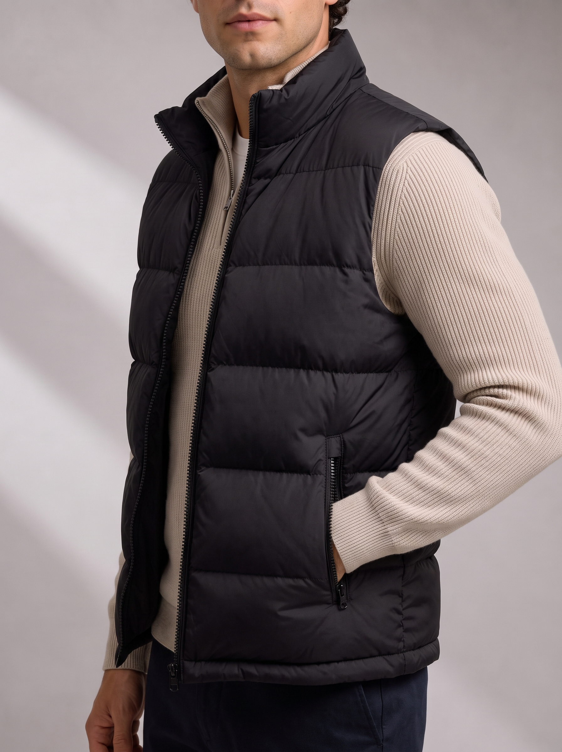 Men's Quilted Gilet – Zip Hip Pockets, Lightweight Warmth