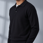 Men's Knitted Polo Jumper – Relaxed Fit, Open Collar – image 4