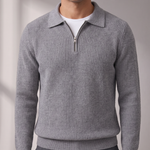 Men's Waffle Quarter Zip – Stand Collar, Fitted Cut – image 4
