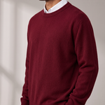Men's Oversized Sweater – Dropped Shoulder, Ribbed O-Neck – image 3