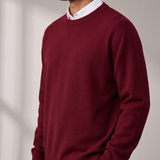 Men's Oversized Sweater – Dropped Shoulder, Ribbed O-Neck – image 3