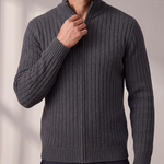 Men's Ribbed Zip Cardigan – Minimalist Finish, Easy Layering – image 4