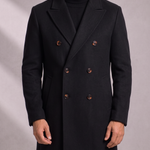 Men's Double-Breasted Overcoat – Longline, Peaked Lapels – image 4