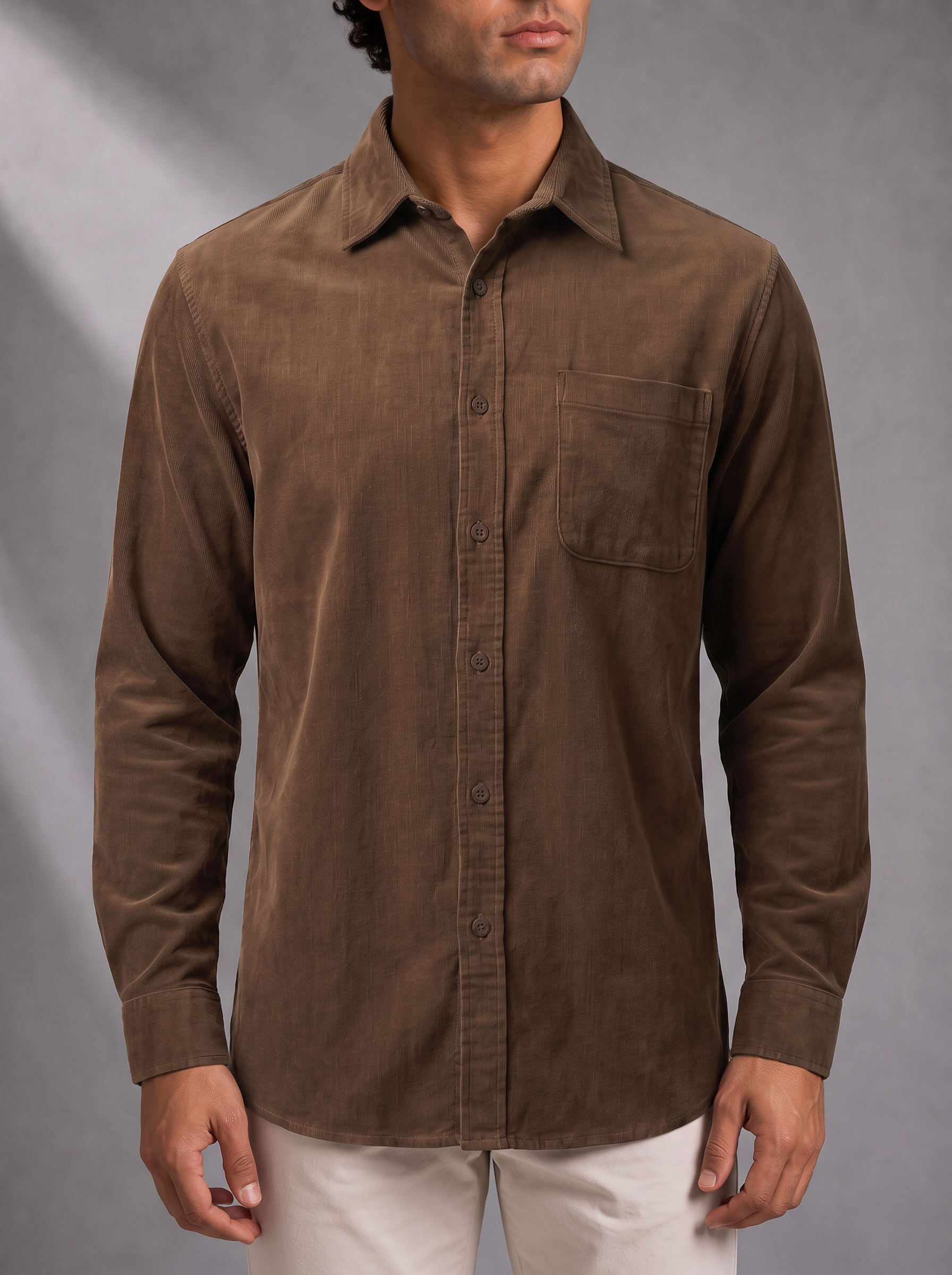 Men's Textured Shirt – Mid-Weight, Structured Collar – image 3