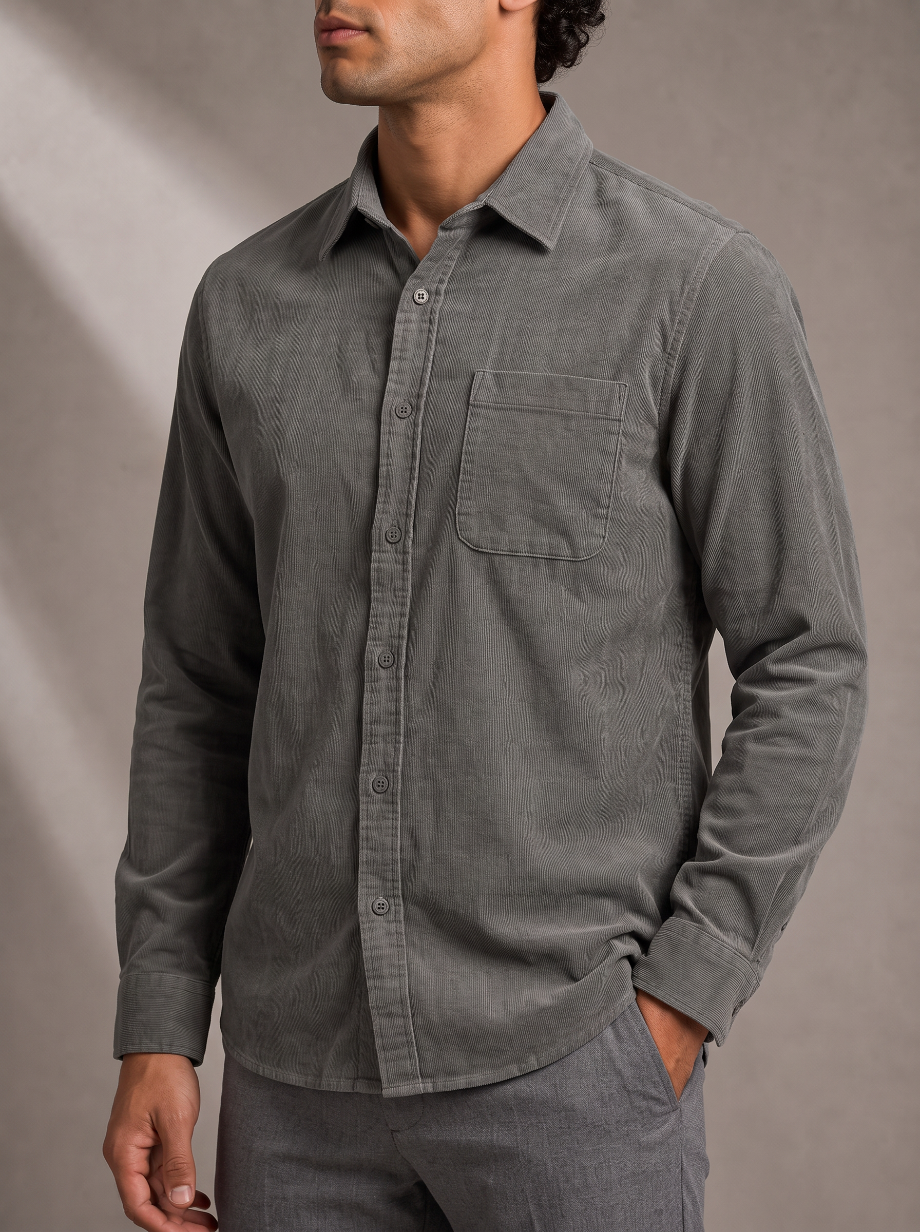 Men's Textured Shirt – Mid-Weight, Structured Collar – image 5