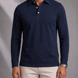Men's Fine Gauge Polo – Layering Ready, Ribbed Trims