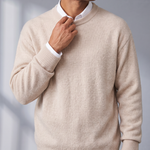 Men's Oversized Sweater – Dropped Shoulder, Ribbed O-Neck – image 5