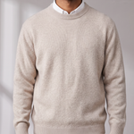 Men's Oversized Sweater – Dropped Shoulder, Ribbed O-Neck