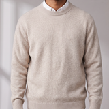 Men's Oversized Sweater – Dropped Shoulder, Ribbed O-Neck