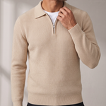 Men's Waffle Quarter Zip – Stand Collar, Fitted Cut – image 3