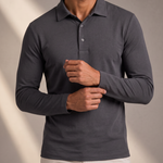 Men's Fine Gauge Polo – Layering Ready, Ribbed Trims – image 7