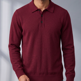 Men's Polo Jumper – Open Collar, Relaxed Fit
