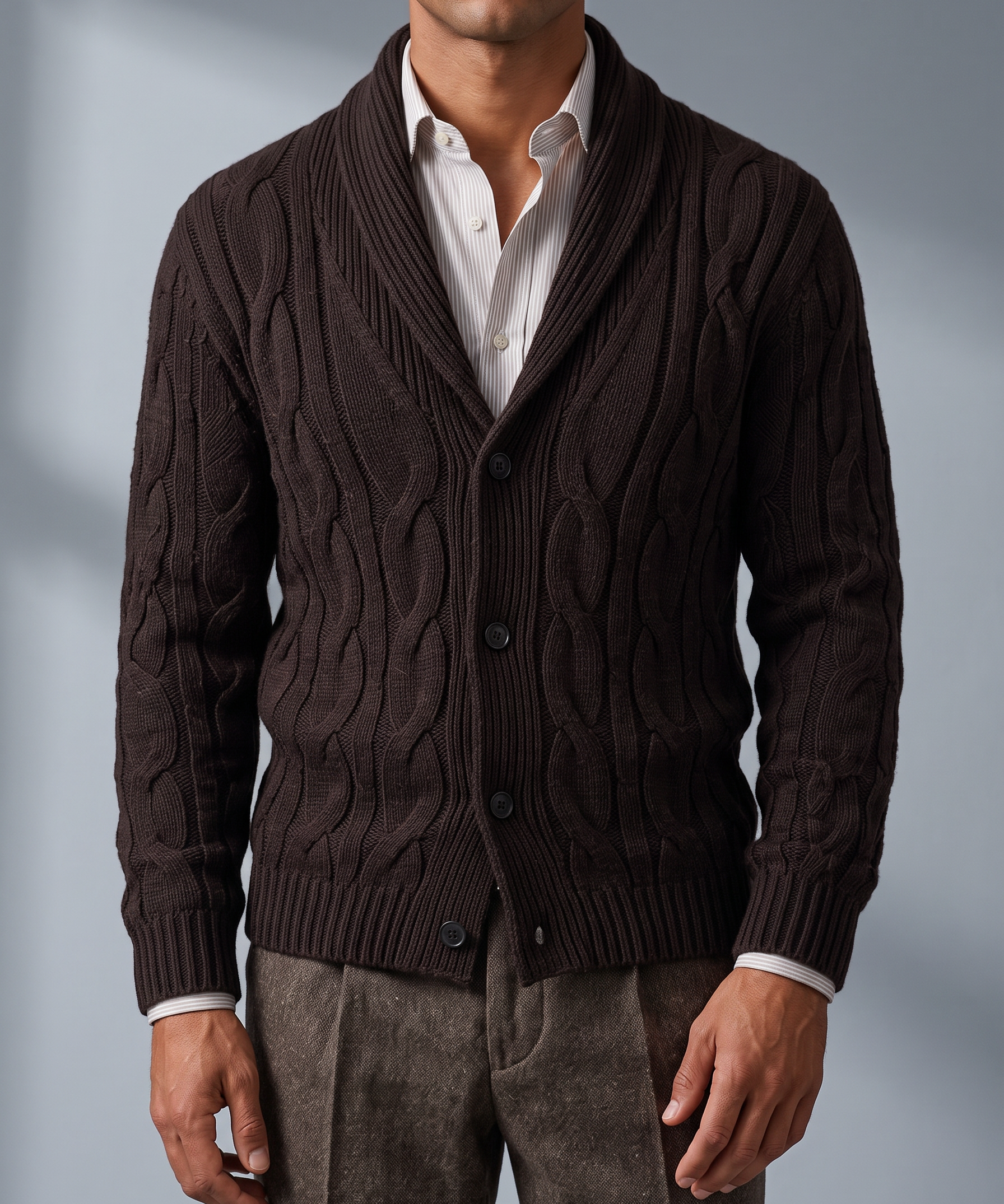 Men's Soft Zip Cardigan – Side Pockets, Relaxed Fit