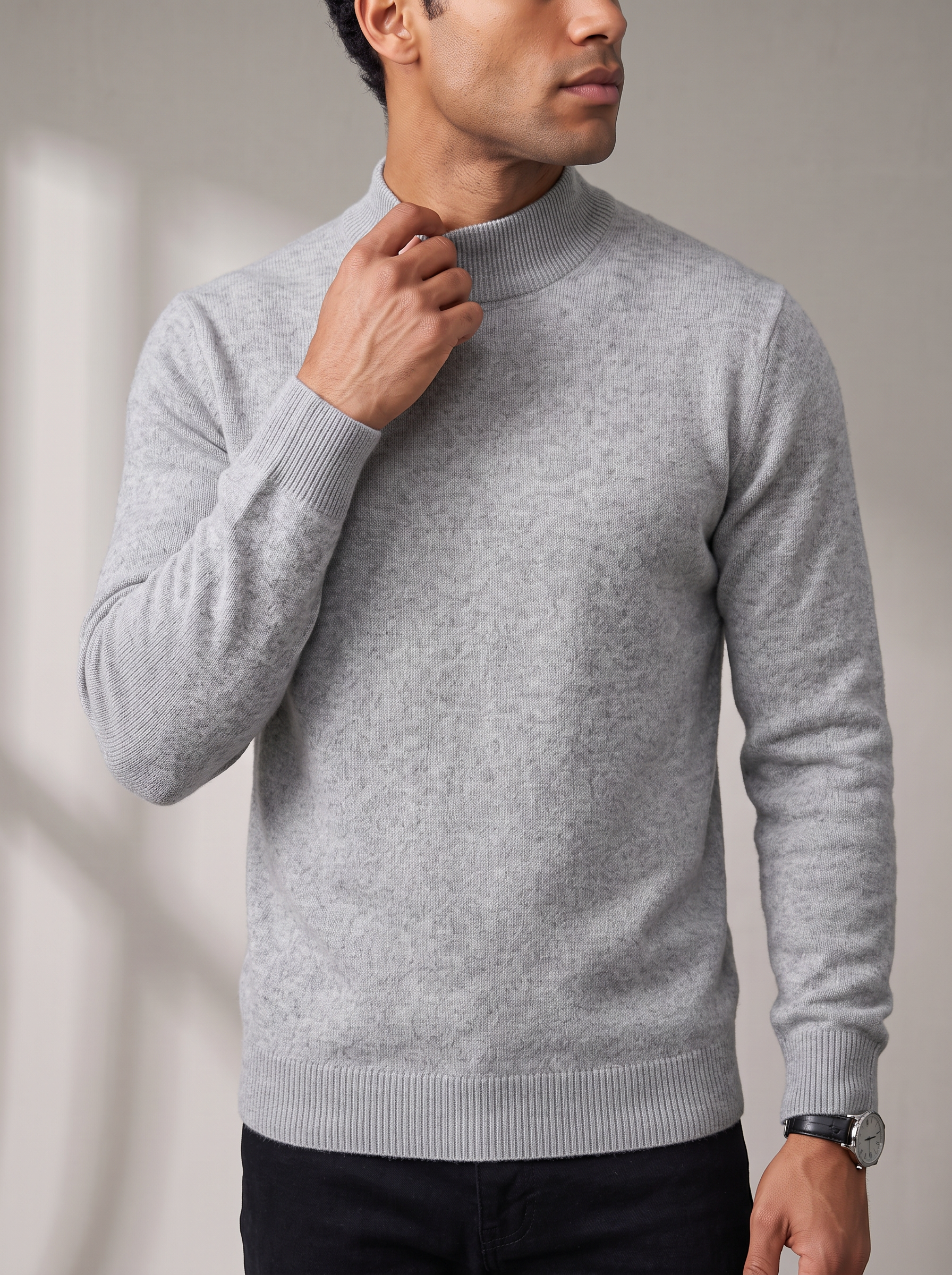 Men's Fine Roll Neck Turtleneck – Lightweight Warmth – image 2
