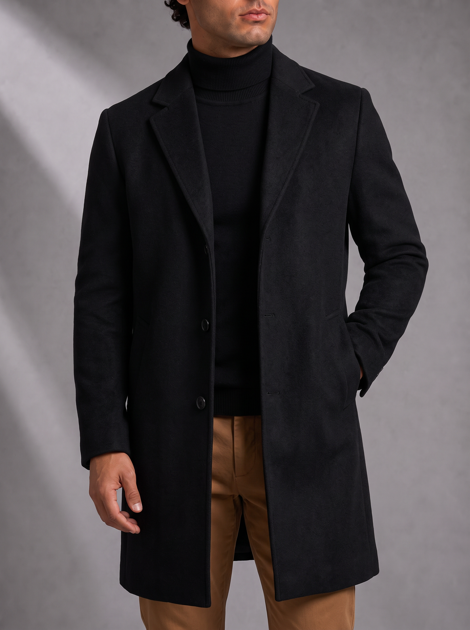 Men's Overcoat – Fully Lined, Single-Breasted – image 3