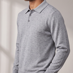 Men's Polo Jumper – Open Collar, Relaxed Fit – image 2