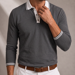 Men's Long Sleeve Polo – Structured Collar, Contrast Trim – image 3