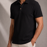 Men's Textured Polo – Structured Collar, Short Sleeve – image 2