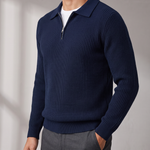 Men's Waffle Quarter Zip – Stand Collar, Fitted Cut – image 5